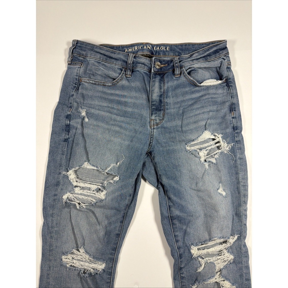 American Eagle Blue Denim Jeans Women's Size 6 Next Level Stretch Distressed - Picture 3 of 13